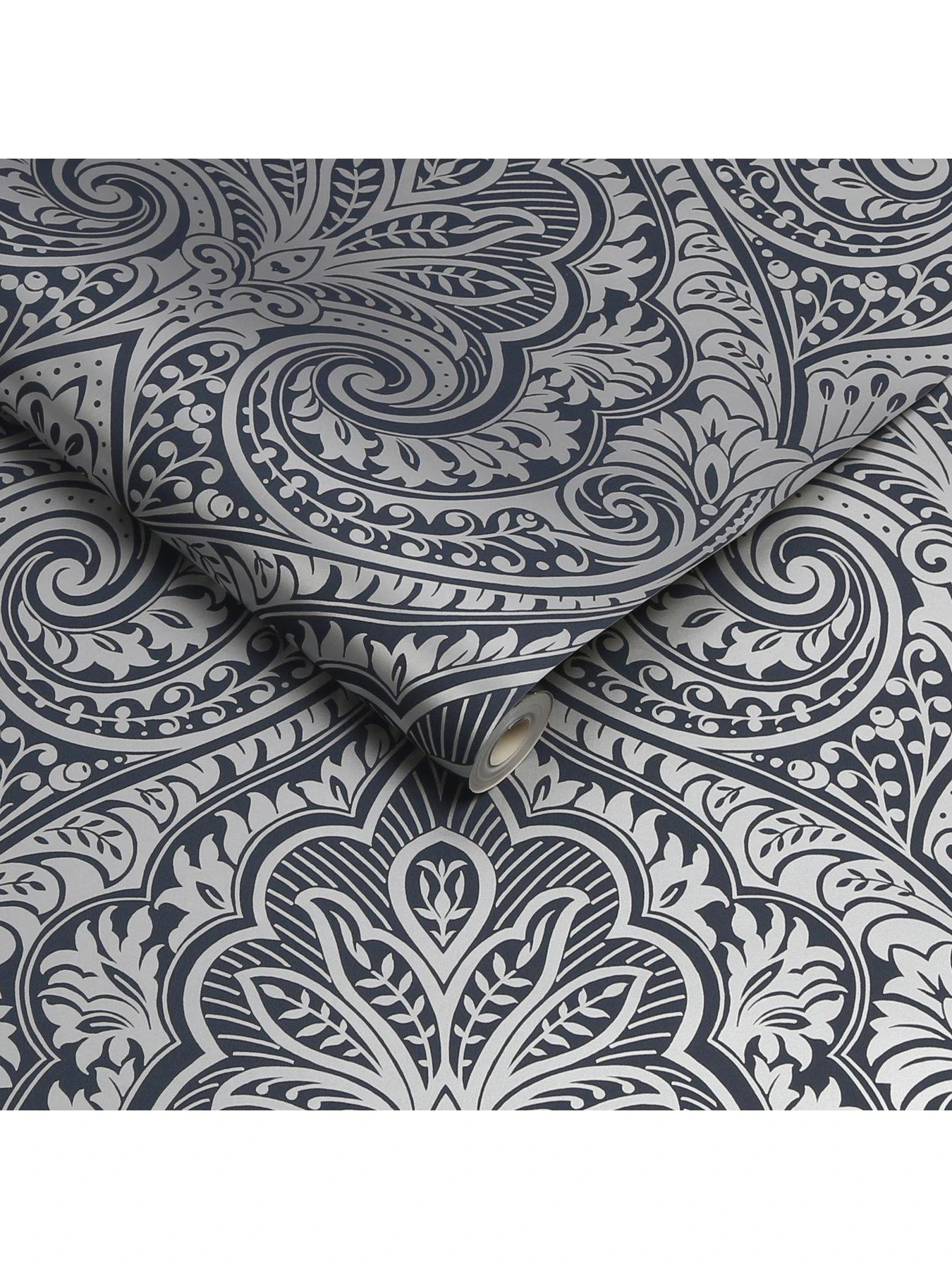 Fresco Jamila Navy / Silver Wallpaper 4 Fresco Jamila Navy / Silver Wallpaper - Image 2