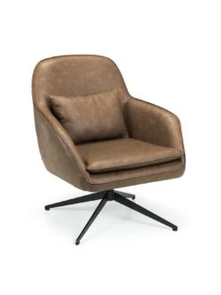 Julian Bowen Bowery Faux Leather Swivel Chair -Oleu Furniture Shop RPWTP SQ4 0000000004 BLACK SLd