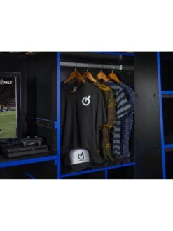 Lloyd Pascal Black Gaming Bed Highsleeper With Adjustable Desk-top & Open Wardrobe With Blue Edging -Oleu Furniture Shop RQYRL SQ3 0000000020 BLUE SLd