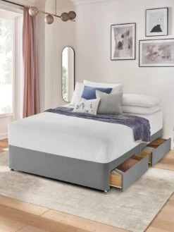 Silentnight Fabric Divan Bed With Storage Options, Base Only – Headboard Not Included