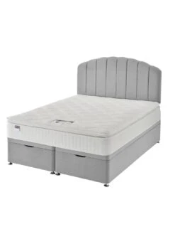 Silentnight Ava 1000 Pillowtop Velvet Ottoman Bed With Headboard -Oleu Furniture Shop RRHEG SQ3 0000000035 SILVER SLd