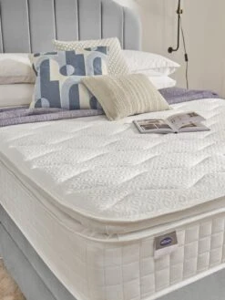 Silentnight Ava 1000 Pillowtop Velvet Ottoman Bed With Headboard -Oleu Furniture Shop RRHEG SQ4 0000000035 SILVER SLd1