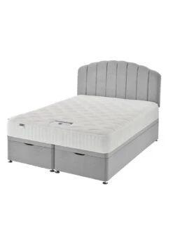 Silentnight Ava Memory 1000 Pocket Velvet Ottoman Storage Bed, Headboard Included -Oleu Furniture Shop RRHFU SQ5 0000000035 SILVER SLd2