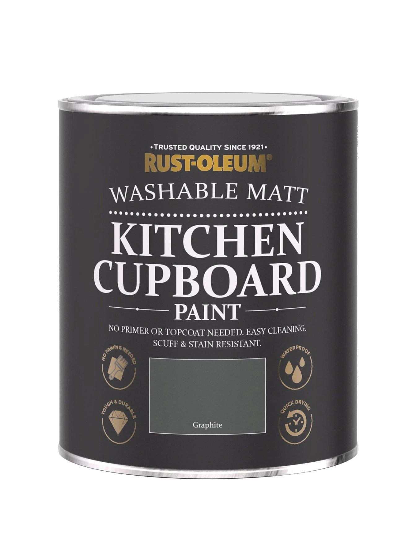 Rust-Oleum Kitchen Cupboard Paint In Graphite – 750 Ml Tin 3 Rust-Oleum Kitchen Cupboard Paint In Graphite – 750 Ml Tin