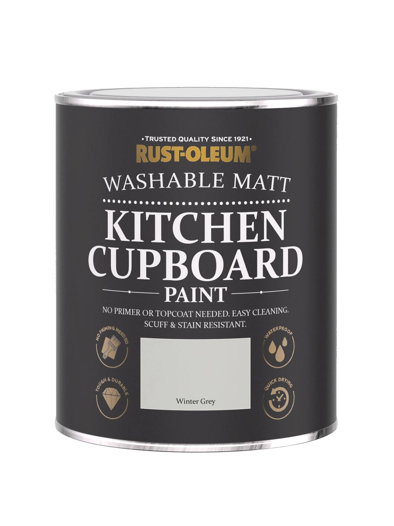 Rust-Oleum Kitchen Cupboard Paint Winter Grey 750ml 3 Rust-Oleum Kitchen Cupboard Paint Winter Grey 750ml
