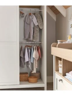 Mamas & Papas Harwell Wardrobe 12 Mamas & Papas Harwell Wardrobe -Oleu Furniture Shop RTMHE SQ5 0000000584 WHITE NATURAL SLd1