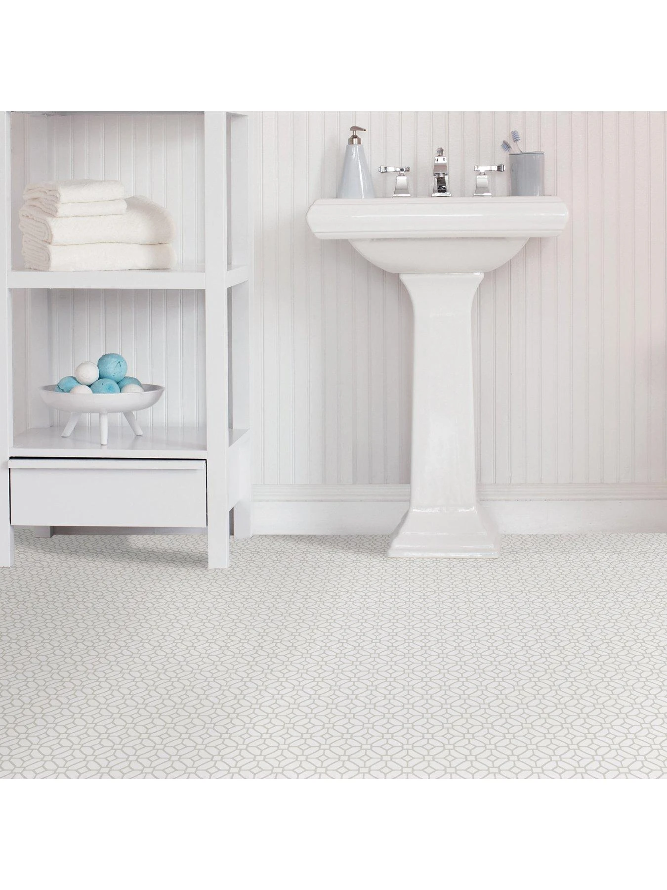 Floor Pops Pack Of 10 Lattice Peel & Stick Floor Tiles 6 Floor Pops Pack Of 10 Lattice Peel & Stick Floor Tiles - Image 4