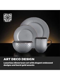 Tower Empire 16-Piece Dinner Set - Grey 11 Tower Empire 16-Piece Dinner Set - Grey -Oleu Furniture Shop RVEGA SQ4 0000000005 GREY SLd2