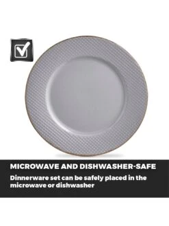 Tower Empire 16-Piece Dinner Set - Grey 13 Tower Empire 16-Piece Dinner Set - Grey -Oleu Furniture Shop RVEGA SQ6 0000000005 GREY SLd4