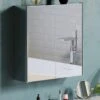 Bath Vida Tiano Stainless Steel Mirrored Double Cabinet -Oleu Furniture Shop RVJ6G SQ1 0000000035 SILVER RSr
