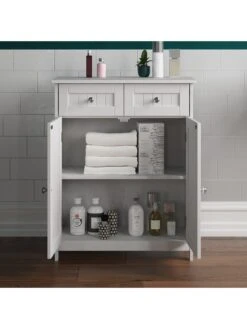 Bath Vida Priano 2 Drawer, 2 Door Freestanding Cabinet - White 11 Bath Vida Priano 2 Drawer, 2 Door Freestanding Cabinet - White -Oleu Furniture Shop RVJ6Q SQ4 0000000013 WHITE SLd