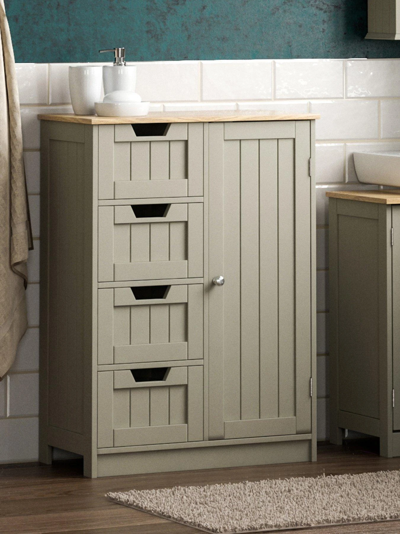 Bath Vida Priano 4 Drawer, 1 Door Freestanding Unit 3 Bath Vida Priano 4 Drawer, 1 Door Freestanding Unit