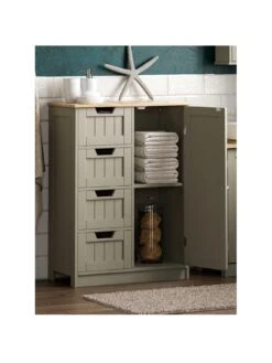 Bath Vida Priano 4 Drawer, 1 Door Freestanding Unit 9 Bath Vida Priano 4 Drawer, 1 Door Freestanding Unit -Oleu Furniture Shop RVJ7H SQ3 0000000005 GREY SLa