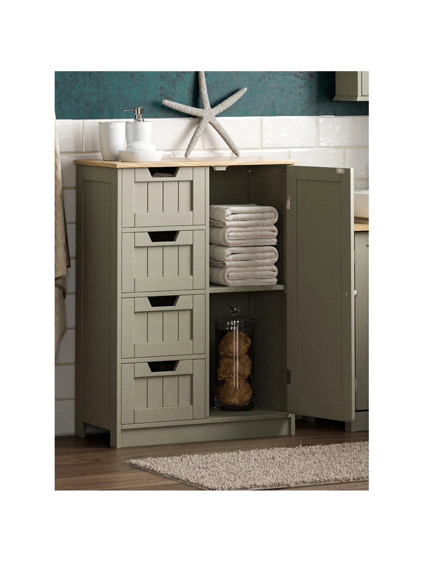 Bath Vida Priano 4 Drawer, 1 Door Freestanding Unit 5 Bath Vida Priano 4 Drawer, 1 Door Freestanding Unit - Image 3