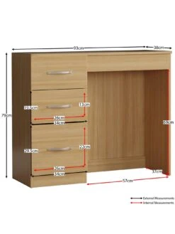 Vida Designs Riano Dressing Table - Pine 13 Vida Designs Riano Dressing Table - Pine -Oleu Furniture Shop RVJCK SQ7 0000000144 PINE DGy