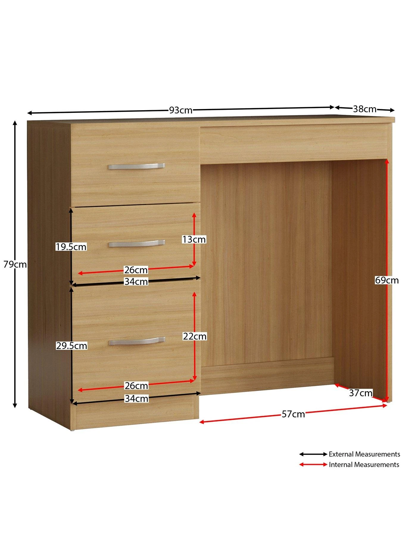 Vida Designs Riano Dressing Table - Pine 8 Vida Designs Riano Dressing Table - Pine - Image 6