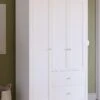 Vida Designs Arlington 3 Door, 2 Drawer Wardrobe - White 1 Vida Designs Arlington 3 Door, 2 Drawer Wardrobe - White -Oleu Furniture Shop RVKCT SQ1 0000000013 WHITE RSr