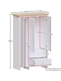 Vida Designs Arlington 3 Door, 2 Drawer Wardrobe - White -Oleu Furniture Shop RVKCT SQ6 0000000013 WHITE SLd2