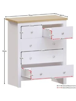 Vida Designs Arlington 2 + 3 Drawer Chest - White -Oleu Furniture Shop RVKDD SQ6 0000000013 WHITE SLd2