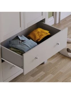 Vida Designs Arlington 2 Door, 2 Drawer Wardrobe - Grey -Oleu Furniture Shop RVKDN SQ4 0000000005 GREY SLd