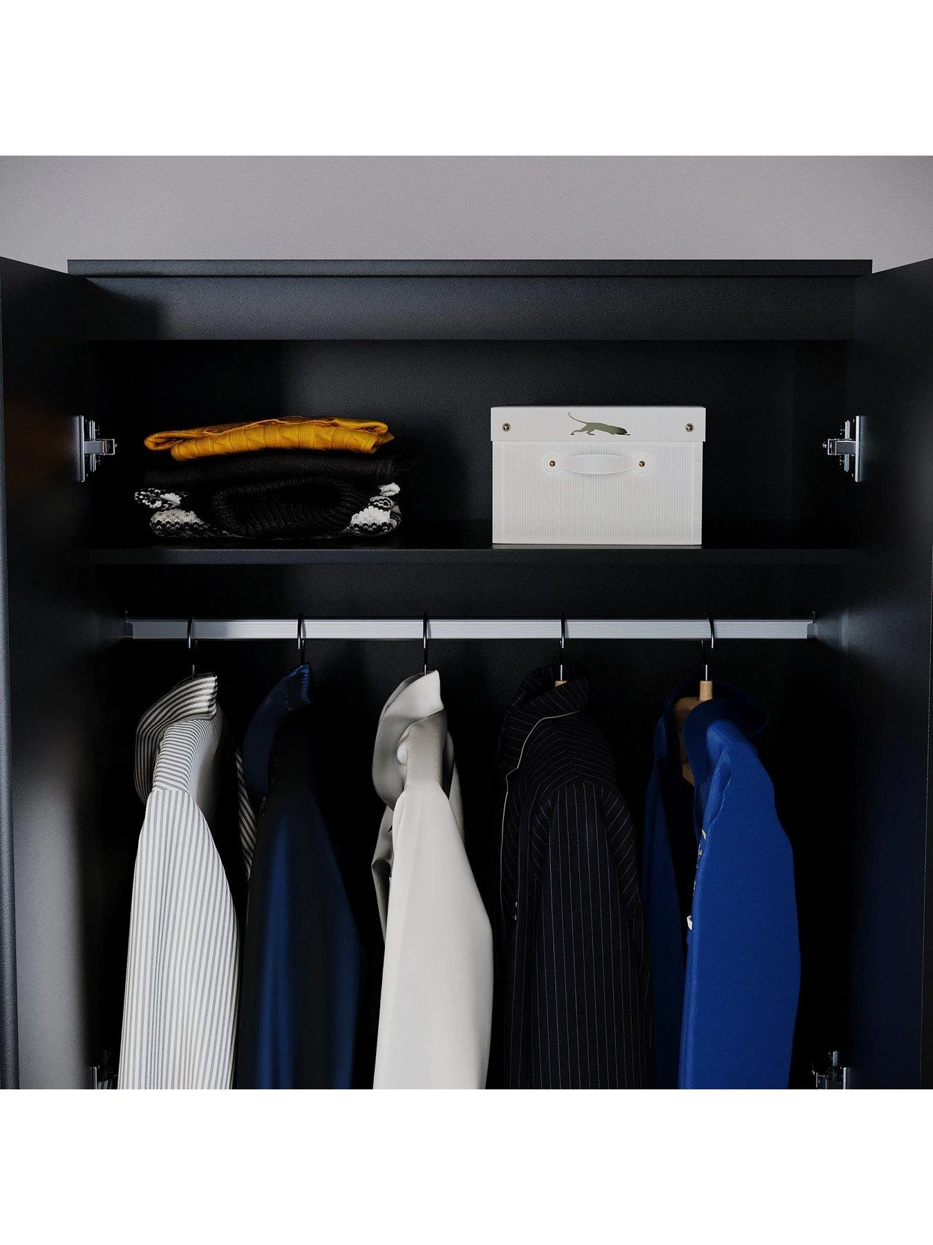 Vida Designs Riano 2 Door Wardrobe - Black 7 Vida Designs Riano 2 Door Wardrobe - Black - Image 5