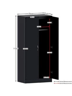 Vida Designs Riano 2 Door Wardrobe - Black 14 Vida Designs Riano 2 Door Wardrobe - Black -Oleu Furniture Shop RVKDX SQ6 0000000004 BLACK SLd2