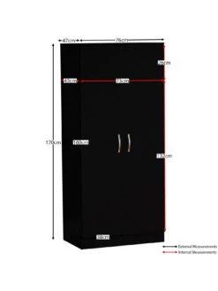 Vida Designs Riano 2 Door Wardrobe - Black 15 Vida Designs Riano 2 Door Wardrobe - Black -Oleu Furniture Shop RVKDX SQ7 0000000004 BLACK DGy