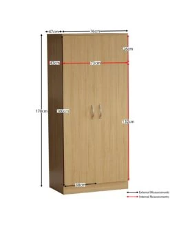 Vida Designs Riano 2 Door Wardrobe - Pine Effect 13 Vida Designs Riano 2 Door Wardrobe - Pine Effect -Oleu Furniture Shop RVKE3 SQ7 0000000144 PINE DGy