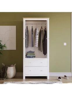 Vida Designs Arlington 2 Door, 2 Drawer Wardrobe - White -Oleu Furniture Shop RVKE4 SQ4 0000000013 WHITE SLd