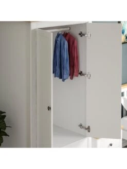 Vida Designs Arlington 2 Door, 2 Drawer Wardrobe - White -Oleu Furniture Shop RVKE4 SQ6 0000000013 WHITE SLd1