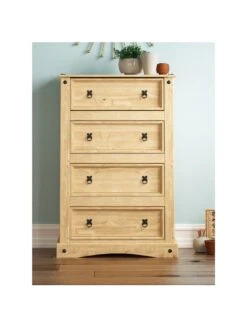 Vida Designs Corona Solid Pine 4 Drawer Chest