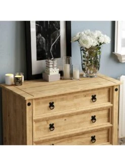 Vida Designs Corona Solid Pine Rustic 4 Drawer Chest 12 Vida Designs Corona Solid Pine Rustic 4 Drawer Chest -Oleu Furniture Shop RVKEM SQ6 0000000138 RUSTIC OAK SLd2