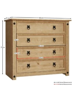 Vida Designs Corona Solid Pine Rustic 4 Drawer Chest 13 Vida Designs Corona Solid Pine Rustic 4 Drawer Chest -Oleu Furniture Shop RVKEM SQ7 0000000138 RUSTIC OAK DGy