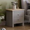 Vida Designs Arlington 2 Drawer Bedside Chest - Grey -Oleu Furniture Shop RVNW3 SQ1 0000000005 GREY RSr