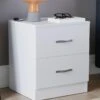 Vida Designs Riano Compact 2 Drawer Bedside Chest - White -Oleu Furniture Shop RVPAA SQ1 0000000013 WHITE RSr