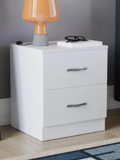 Vida Designs Riano Compact 2 Drawer Bedside Chest - White