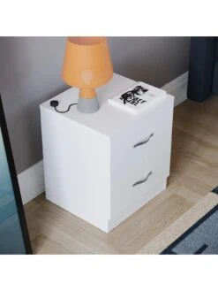 Vida Designs Riano Compact 2 Drawer Bedside Chest - White -Oleu Furniture Shop RVPAA SQ4 0000000013 WHITE SLd