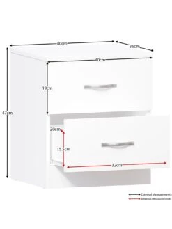 Vida Designs Riano Compact 2 Drawer Bedside Chest - White -Oleu Furniture Shop RVPAA SQ6 0000000013 WHITE SLd2