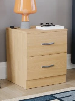 Vida Designs Riano Compact 2 Drawer Bedside Chest - Pine