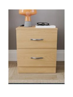 Vida Designs Riano Compact 2 Drawer Bedside Chest - Pine 10 Vida Designs Riano Compact 2 Drawer Bedside Chest - Pine -Oleu Furniture Shop RVPAC SQ3 0000000144 PINE SLa