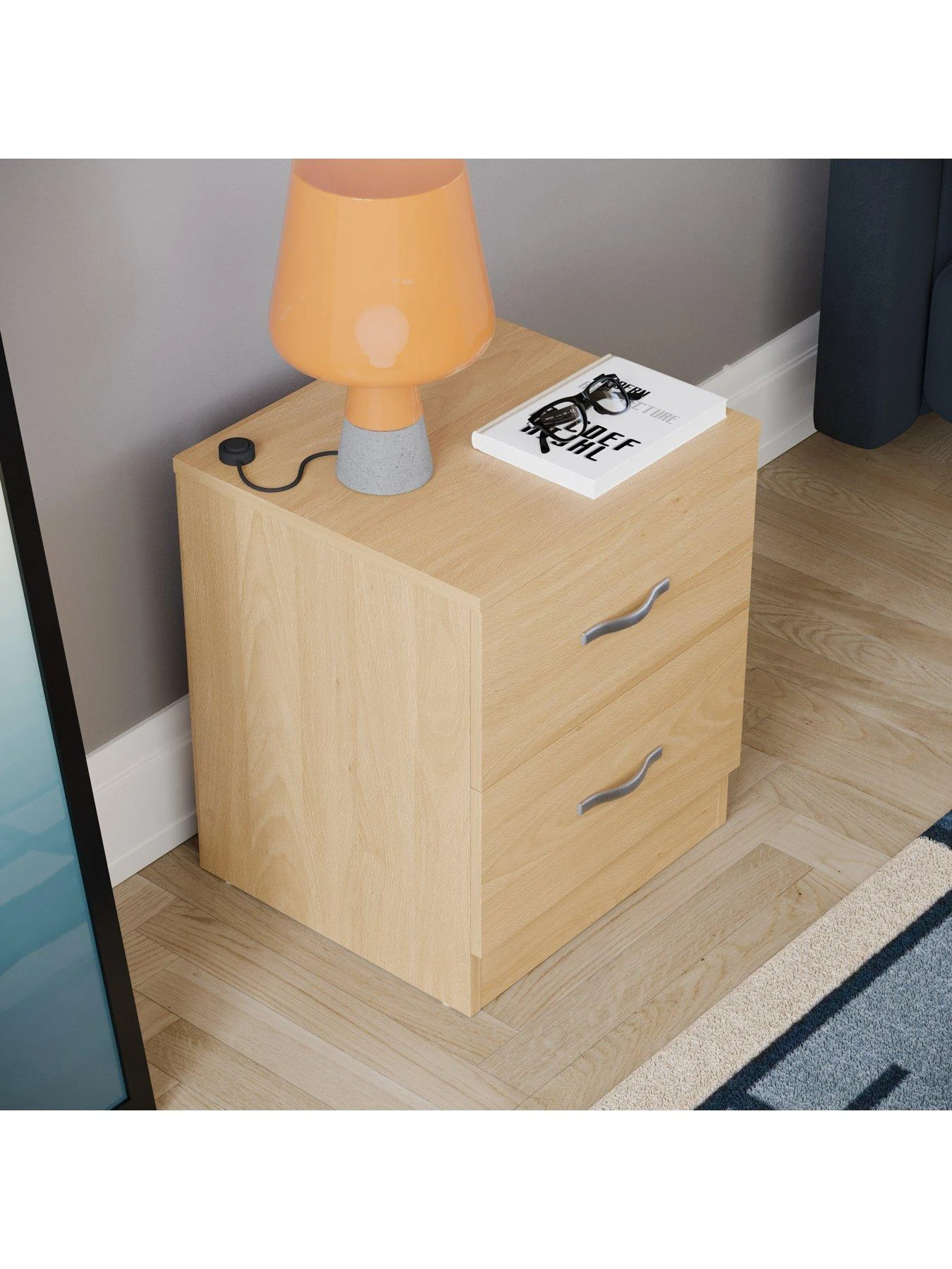 Vida Designs Riano Compact 2 Drawer Bedside Chest - Pine 6 Vida Designs Riano Compact 2 Drawer Bedside Chest - Pine - Image 4