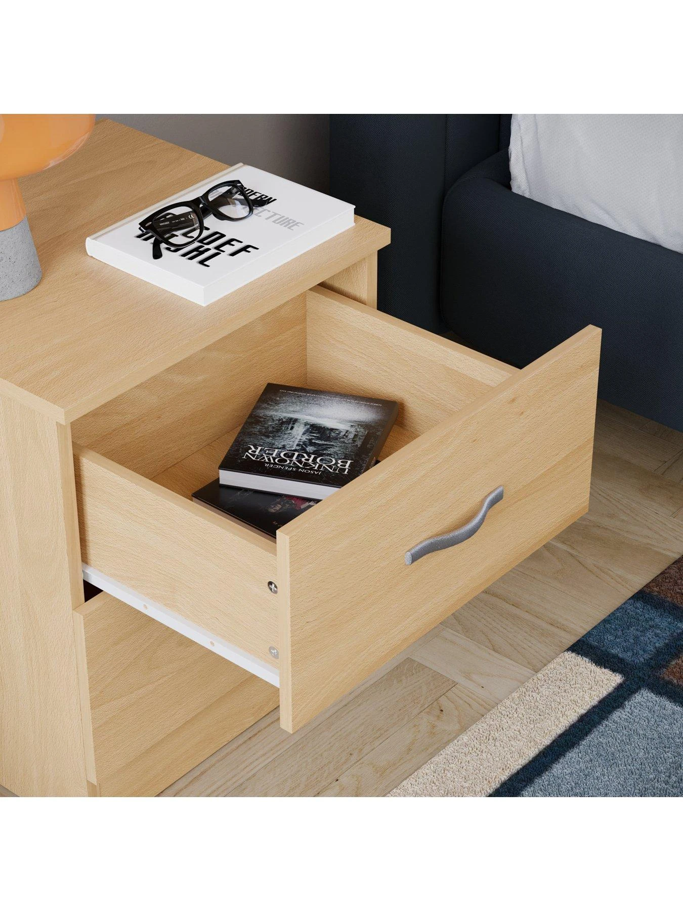 Vida Designs Riano Compact 2 Drawer Bedside Chest - Pine 7 Vida Designs Riano Compact 2 Drawer Bedside Chest - Pine - Image 5