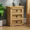 Vida Designs Corona 3 Drawer Bedside Chest -Oleu Furniture Shop RVPCT SQ1 0000000006 OAK RSr