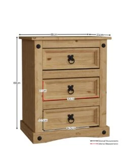 Vida Designs Corona 3 Drawer Bedside Chest 11 Vida Designs Corona 3 Drawer Bedside Chest -Oleu Furniture Shop RVPCT SQ3 0000000006 OAK SLa