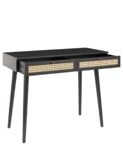 Very Home Torri Cane Console Desk - Black -Oleu Furniture Shop RVQN7 SQ4 0000000004 BLACK SLd