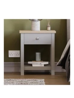 Vida Designs Arlington 1 Drawer Side Table - Grey -Oleu Furniture Shop RWQ3C SQ3 0000000005 GREY SLa