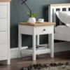 Vida Designs Arlington 1 Drawer Side Table - White -Oleu Furniture Shop RWQ3D SQ1 0000000013 WHITE SLf