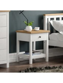 Vida Designs Arlington 1 Drawer Side Table - White