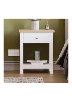 Vida Designs Arlington 1 Drawer Side Table - White -Oleu Furniture Shop RWQ3D SQ3 0000000013 WHITE SLa