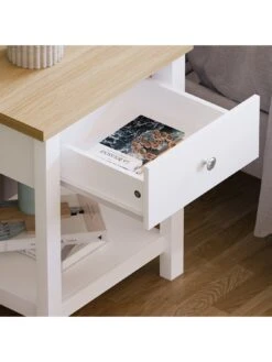 Vida Designs Arlington 1 Drawer Side Table - White -Oleu Furniture Shop RWQ3D SQ4 0000000013 WHITE SLd
